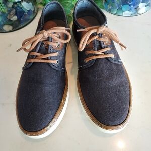 Rieker Men's Denim w Leather Trim Lace Up Oxfords. Euro 43.